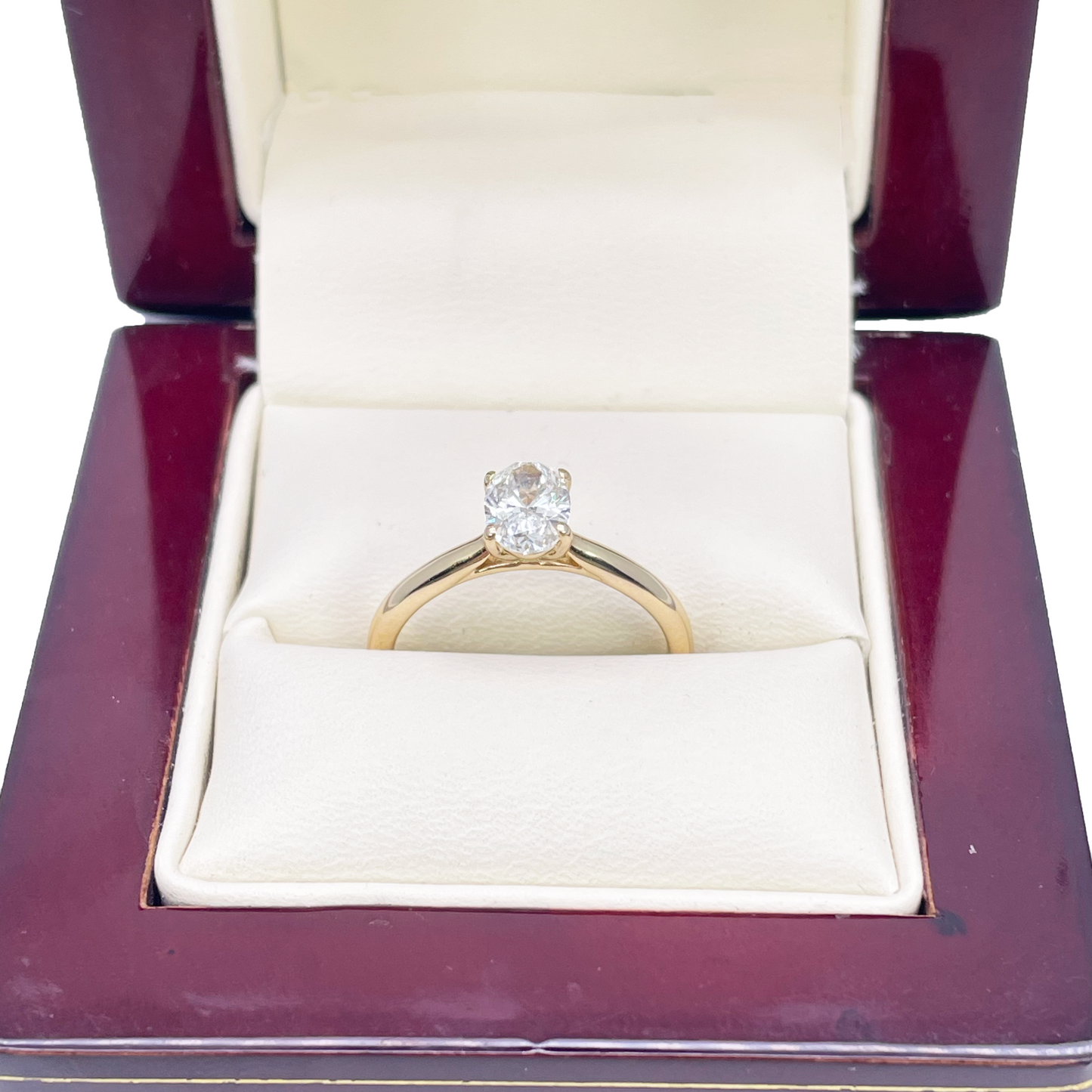 14ct Yellow Gold Natural Oval Diamond Solitaire Engagement Ring 0.70ct GIA Certified