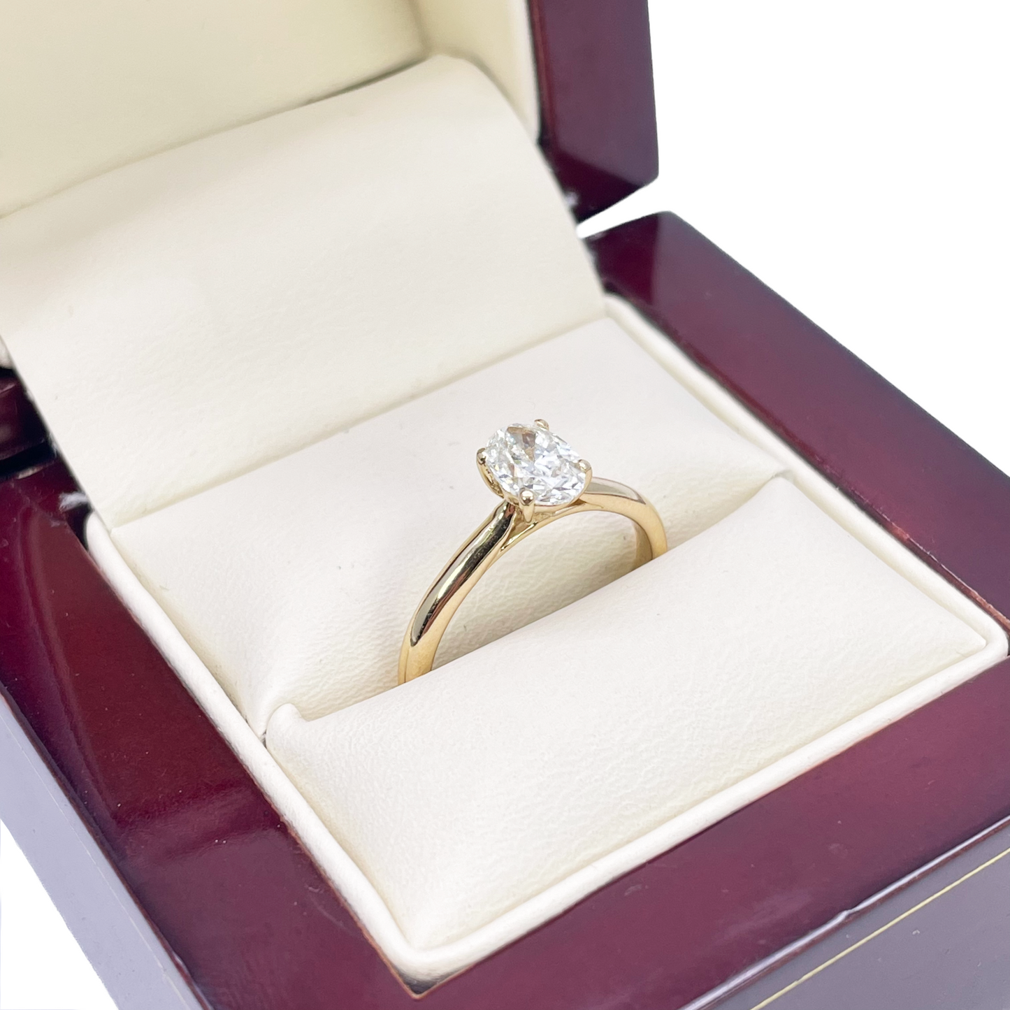 14ct Yellow Gold Natural Oval Diamond Solitaire Engagement Ring 0.70ct GIA Certified