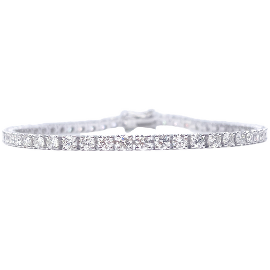 18ct White Gold Natural Diamond Tennis Bracelet Prong 4.99ct 7 Inches IGI Cert