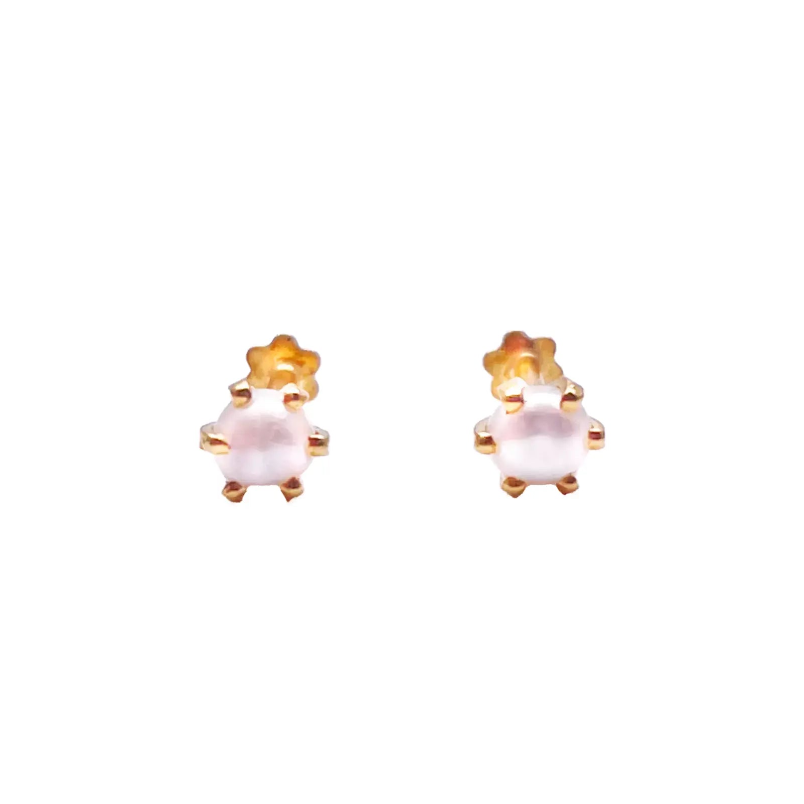 22ct Yellow Gold Children's Freshwater Pearl Claw Stud Earrings 3.5mm 