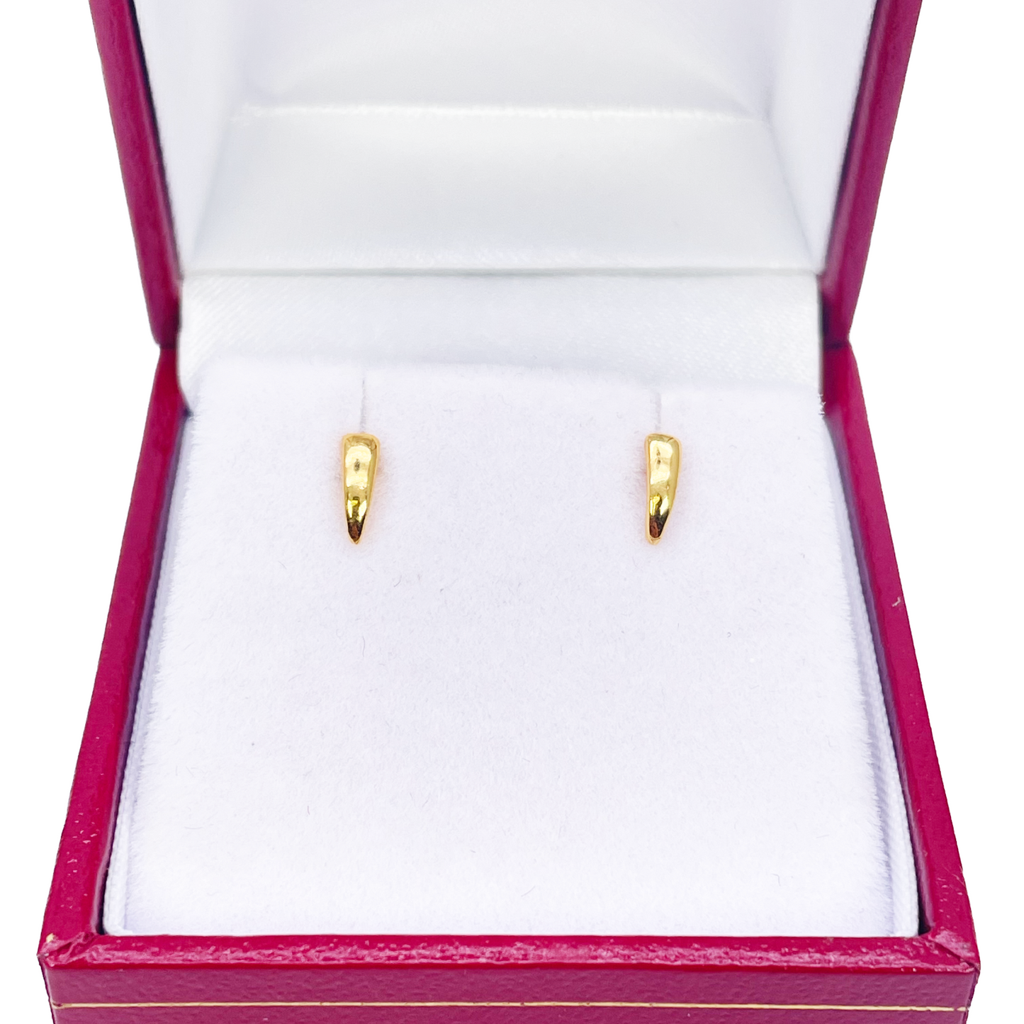 22ct Yellow Gold Plain High Polished Children's Earrings 6mm Length