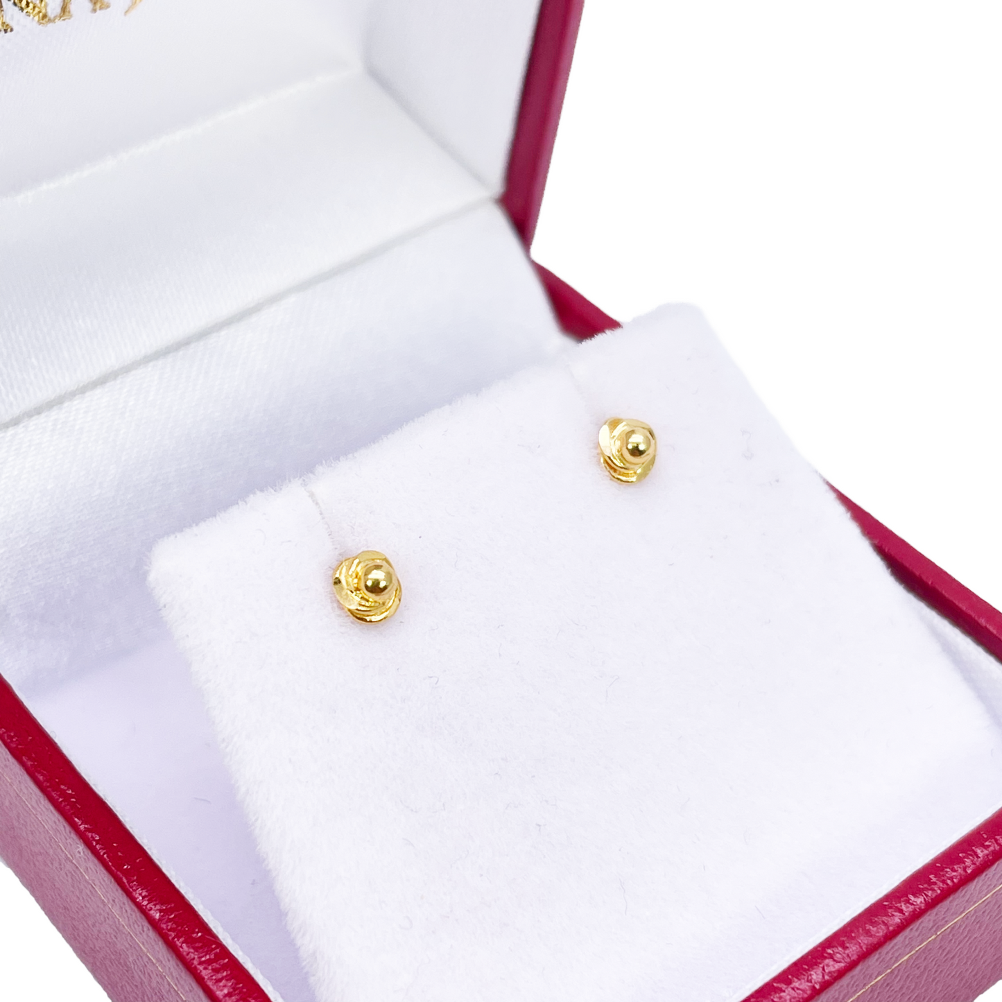 22ct Yellow Gold Plain High Polished Rose Children's Earrings 3.5mm Width