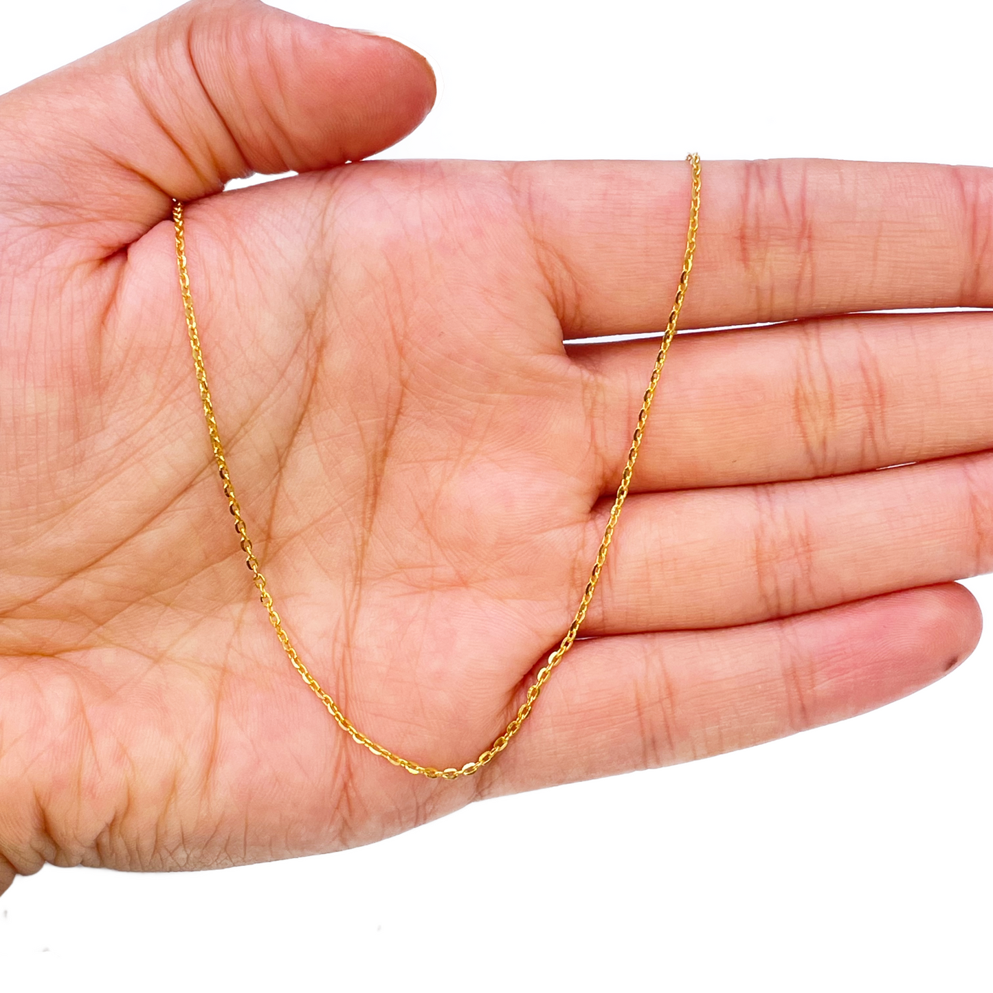 22ct Yellow Gold Cable Link Chain 17 inches 0.9mm Width