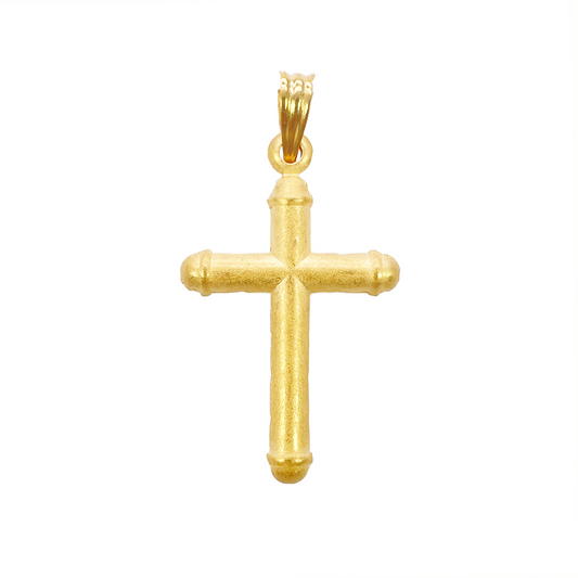 22ct Yellow Gold Lightweight Matt Cross Pendant 35mm Length 19mm Width