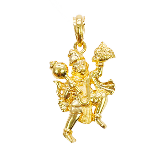 22ct Yellow Gold High Polished Hanuman Pendant 30mm Length 