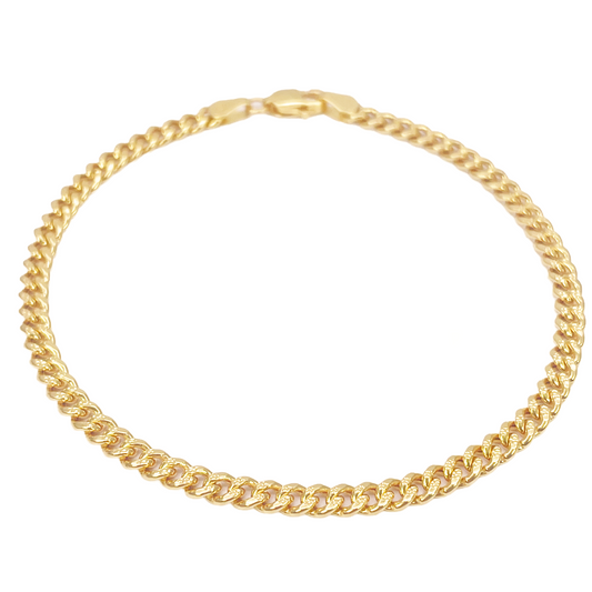 22ct Yellow Gold Curb Link High Polished Plain Bracelet 8 inches