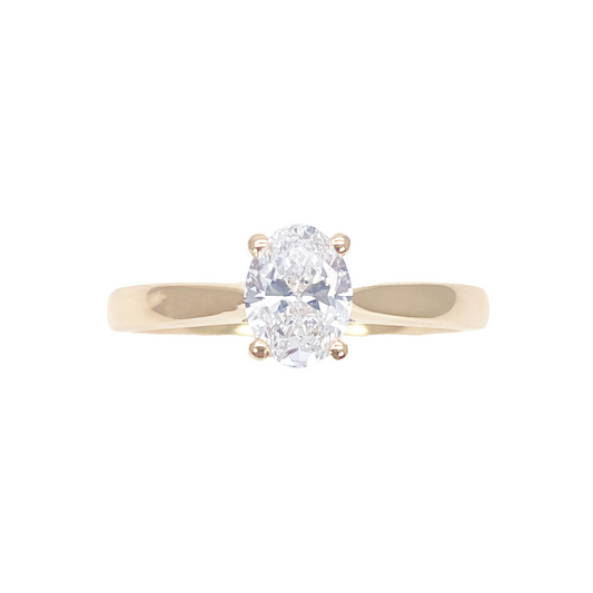 Oval Cut Natural Diamond Solitaire Engagement Ring 0.70ct GIA Certified