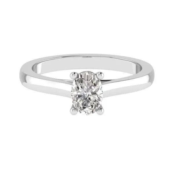 Oval Cut Natural Diamond Solitaire Engagement Ring 0.70ct GIA Certified 
