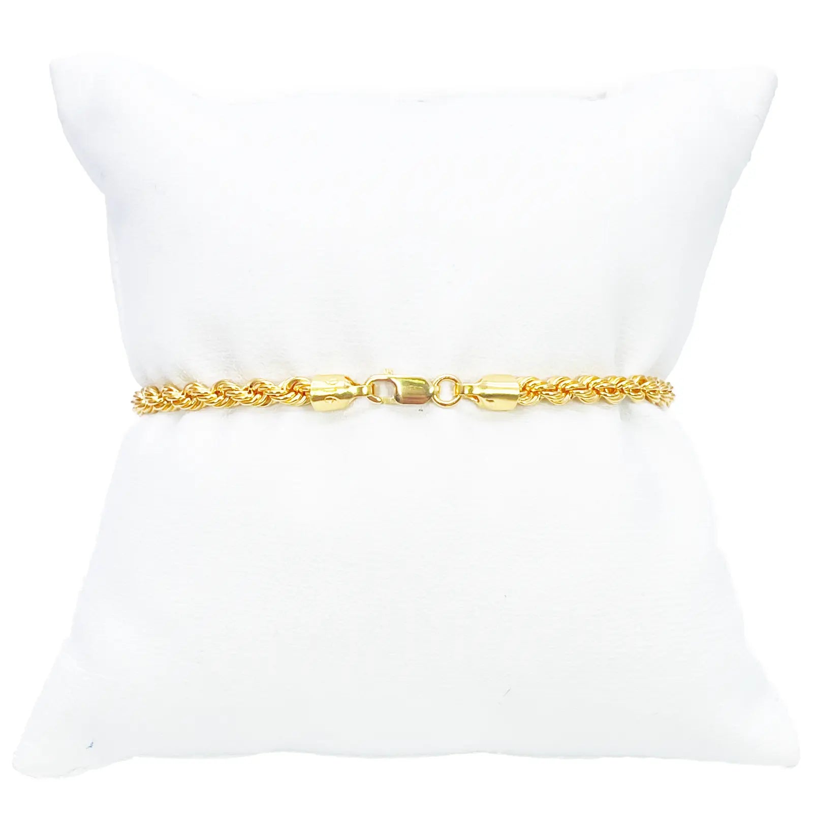 22ct Yellow Gold Lightweight Rope Chain High Polished Plain Bracelet 7 Inches 