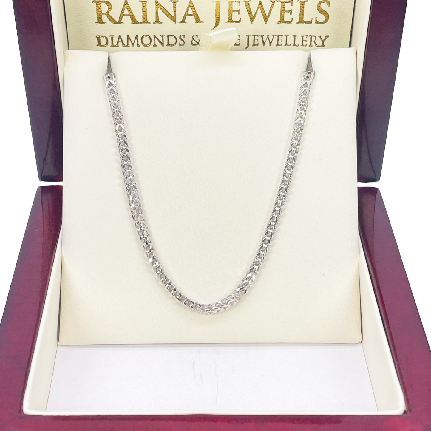 Platinum Foxtail Chain Necklace 23 Inches & 2.6mm Width