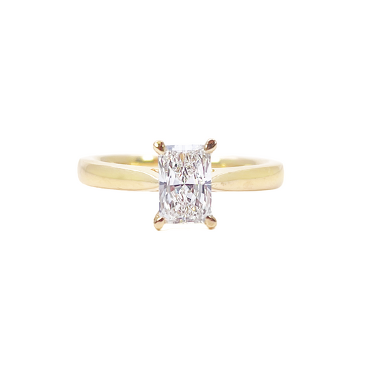 Radiant Cut Natural Diamond Solitaire Engagement Ring 0.70ct GIA Certified