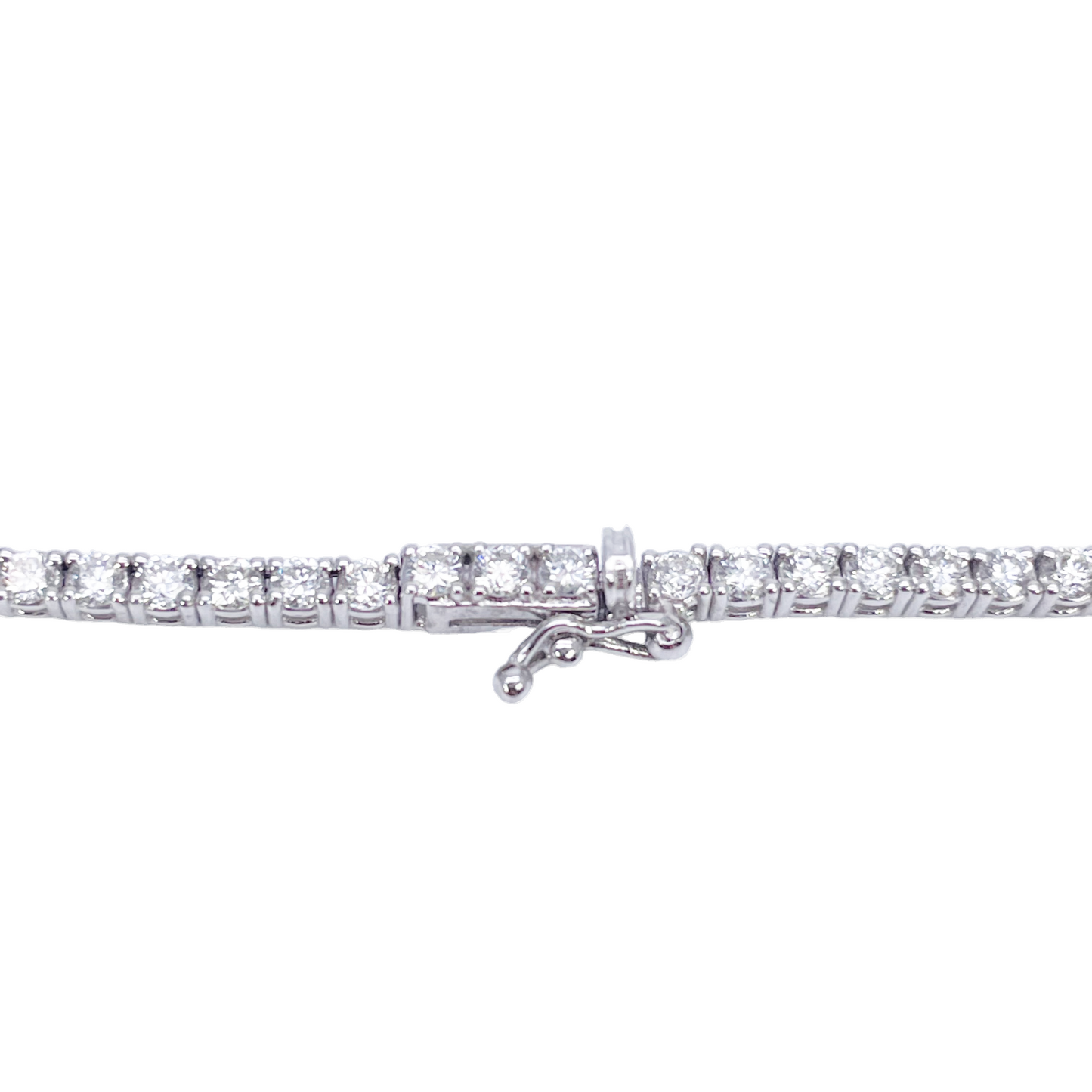 18ct White Gold 4-Claw Natural Diamond Tennis Necklace 6.00ct 17.5 Inches
