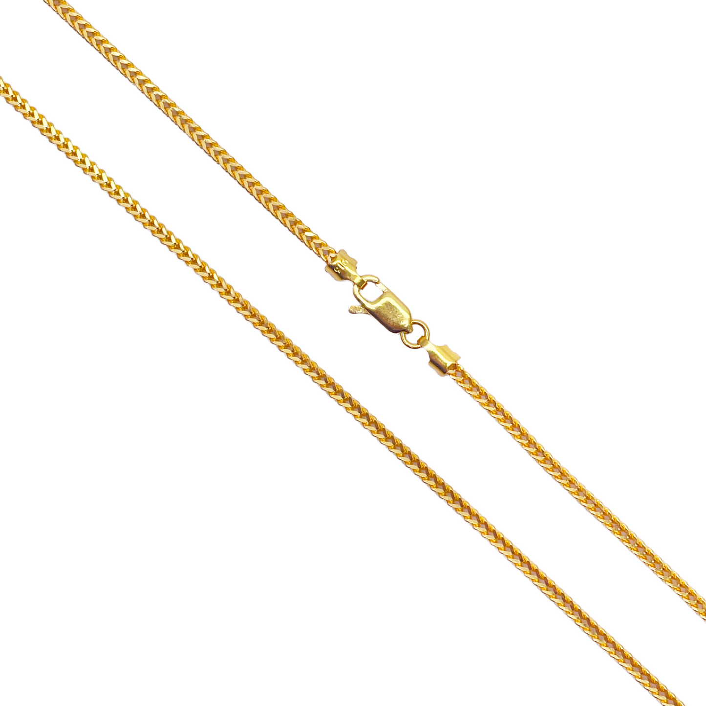 22ct Yellow Gold Foxtail Chain Necklace 22 Inches 2.0mm Width