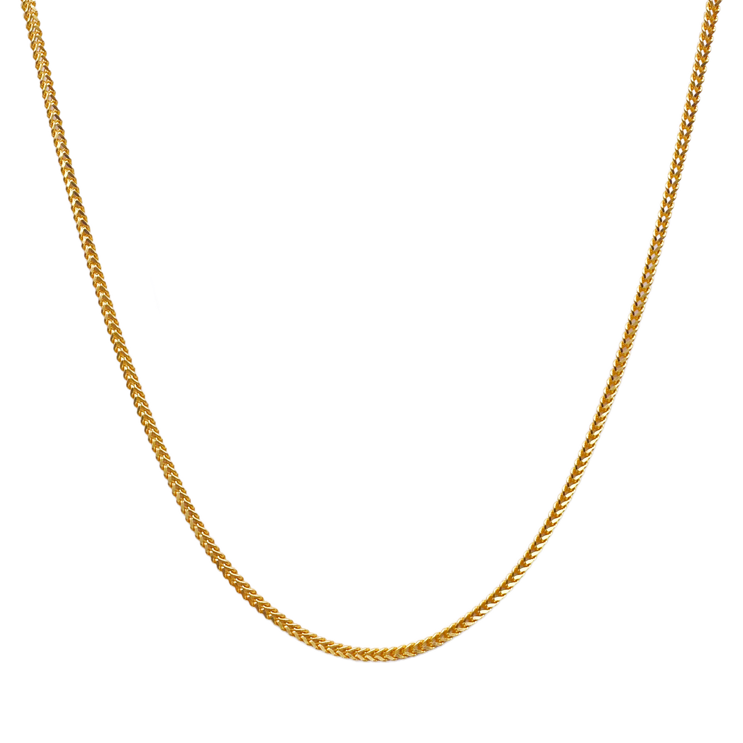 22ct Yellow Gold Solid Foxtail Chain Necklace 22 Inches 2.5mm Width