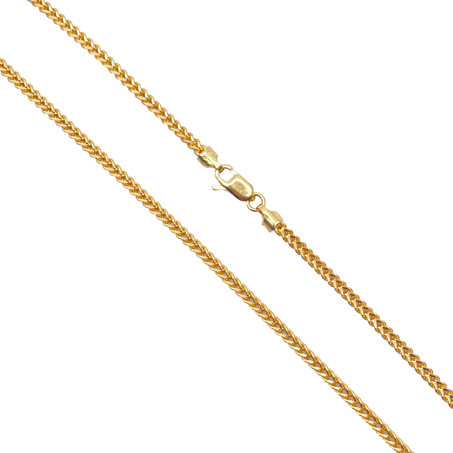 22ct Yellow Gold Solid Foxtail Chain Necklace 22 Inches 2.5mm Width