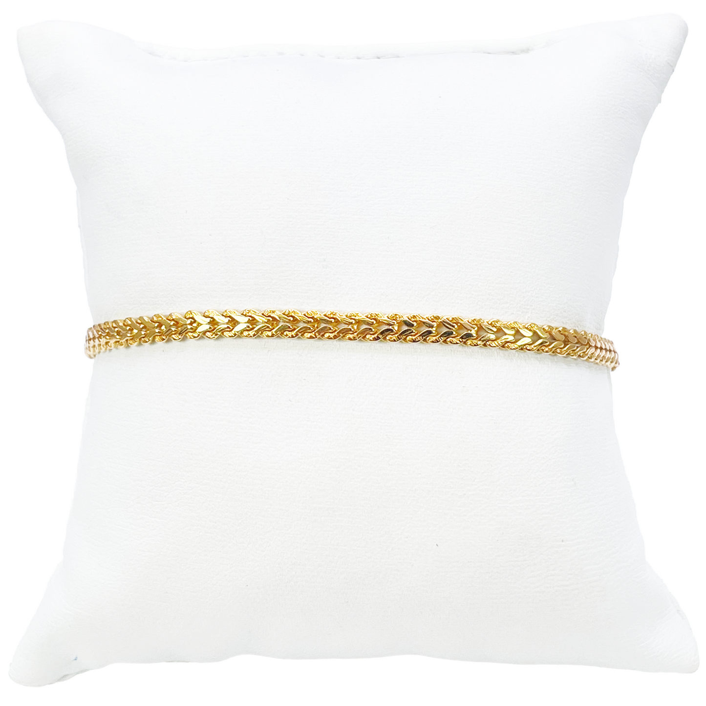22ct Yellow Gold Textured Spiga Bracelet 8 inches 3.6mm Wide