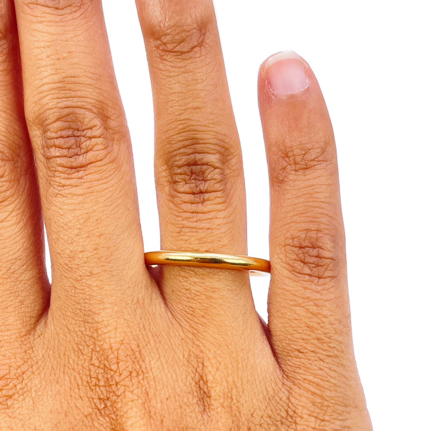 22ct Yellow Gold Plain High Polished Wire Band Ring 2.5mm