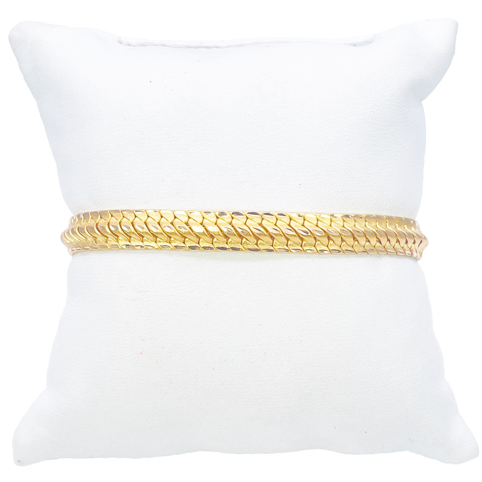 22ct Gold Cowboy Gents Lightweight Diamond Cut Bracelet 8 Inches 7.4mm Width 