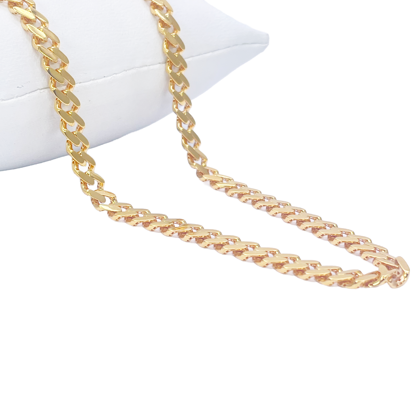 22ct Gold Cuban Link Curb Lightweight Chain Necklace 24 Inches 5.3mm Width 