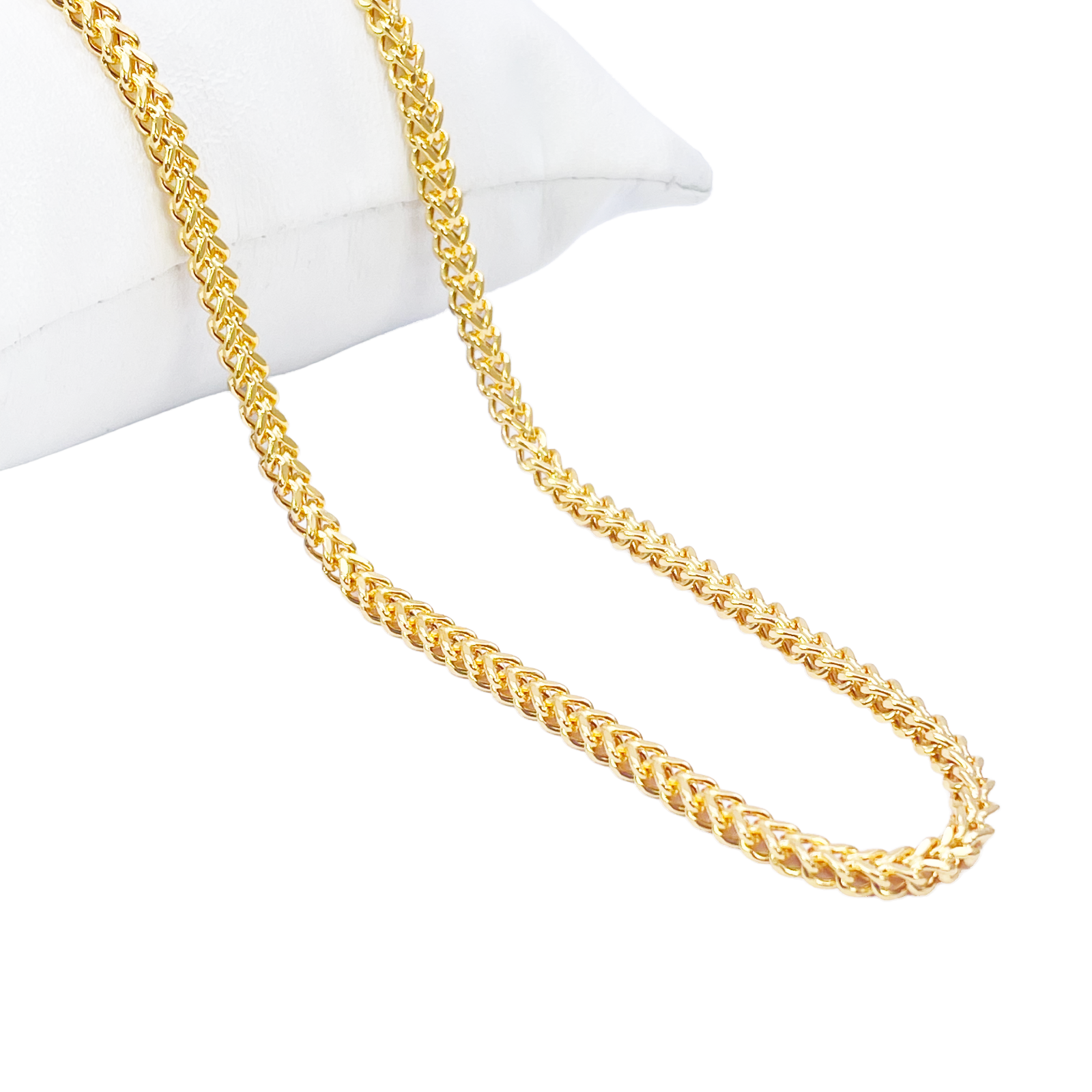 22ct Gold Necklace Foxtail Lightweight High Polished Chain 20 Inches 3mm Width 