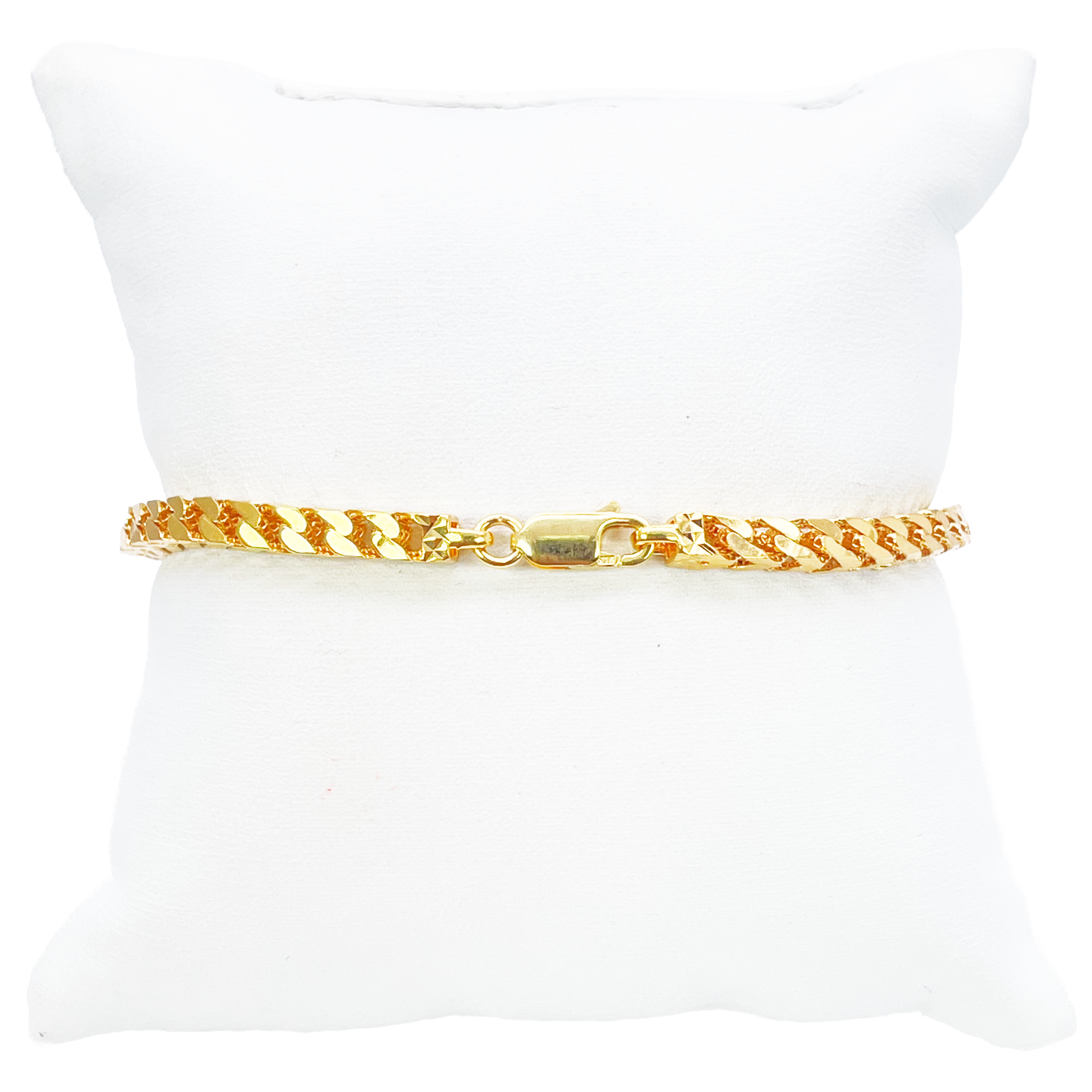 22ct Gold Bracelet Franco Diamond Cut High Polished Lightweight 8.5 Inches 