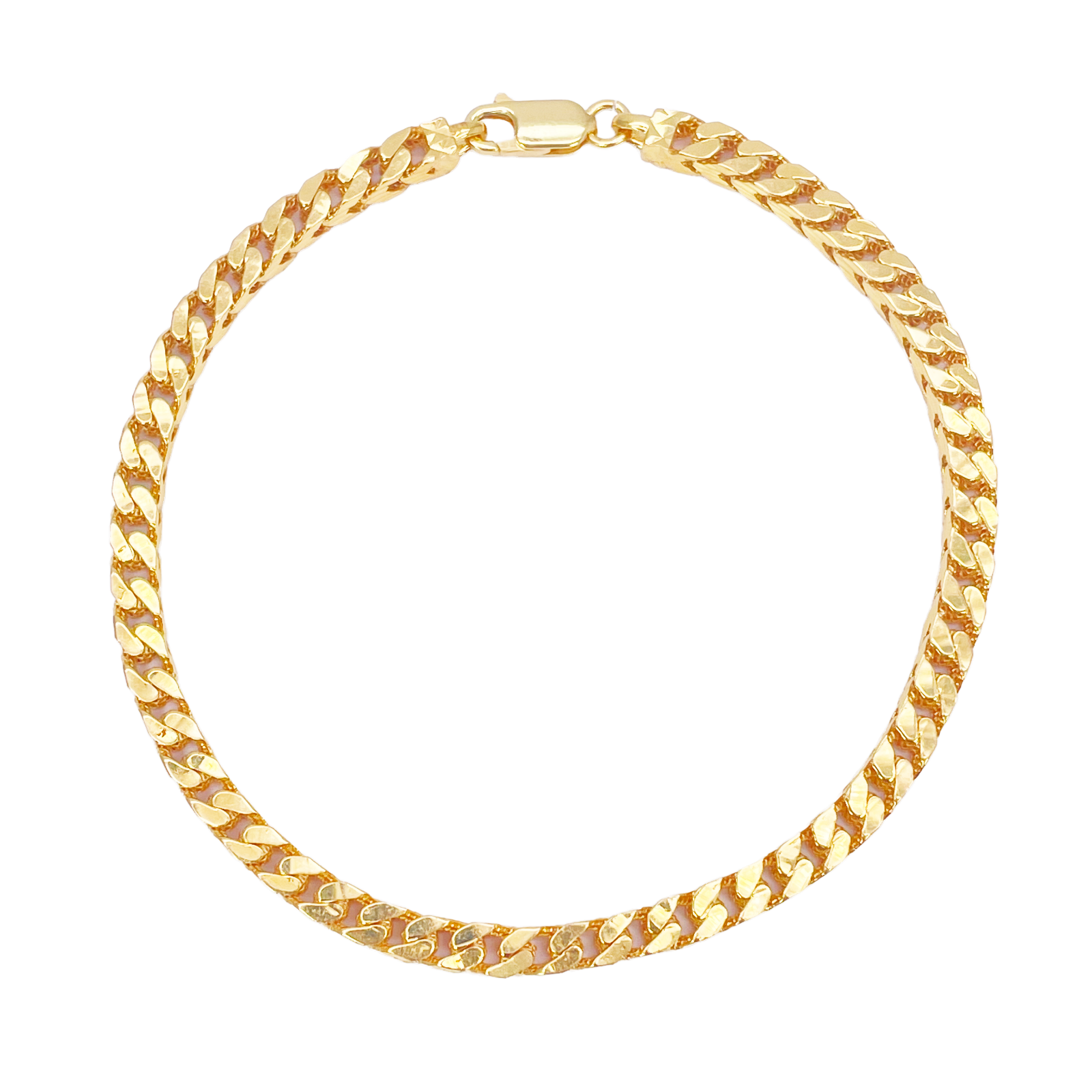 22ct Gold Bracelet Franco Diamond Cut High Polished Lightweight 8.5 Inches 