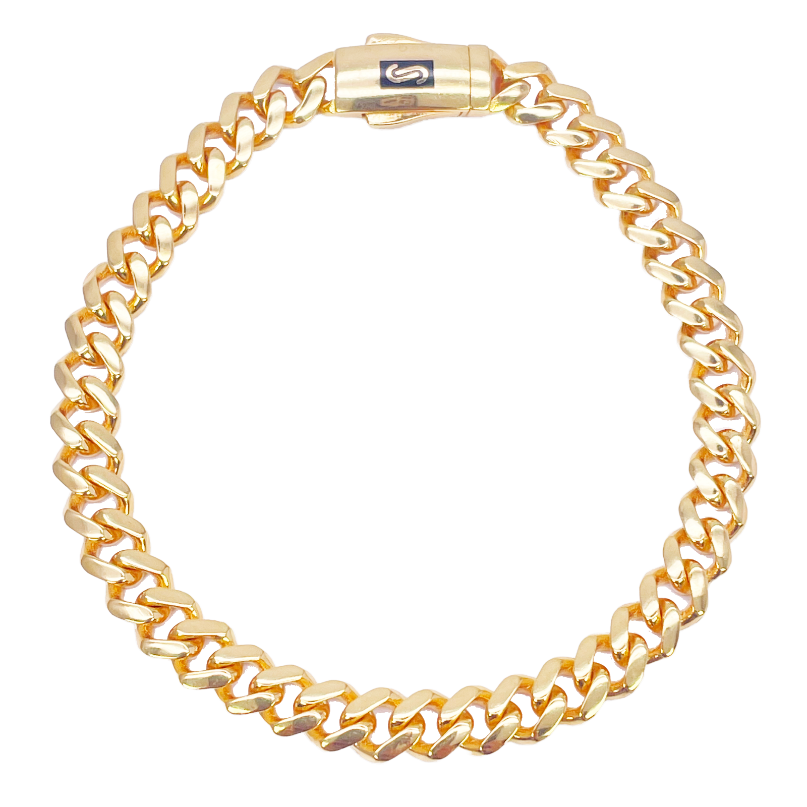 22ct Gold Cuban Bracelet Curb Link Lightweight 8.5 Inches 6.8mm Wide  Diamond Bracelets