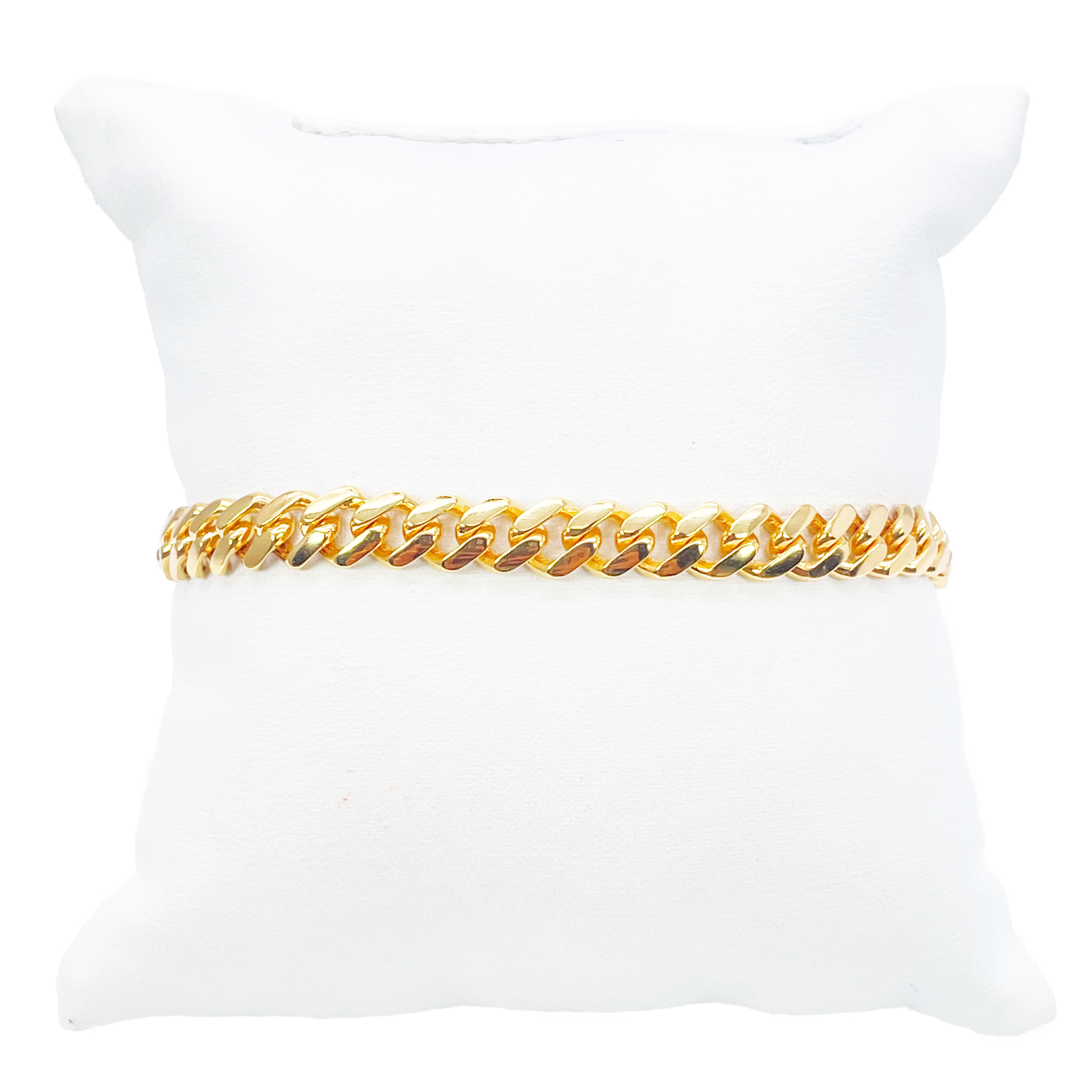 22ct Gold Cuban Bracelet Curb Link Lightweight 7.5 Inches 6.8mm Wide 