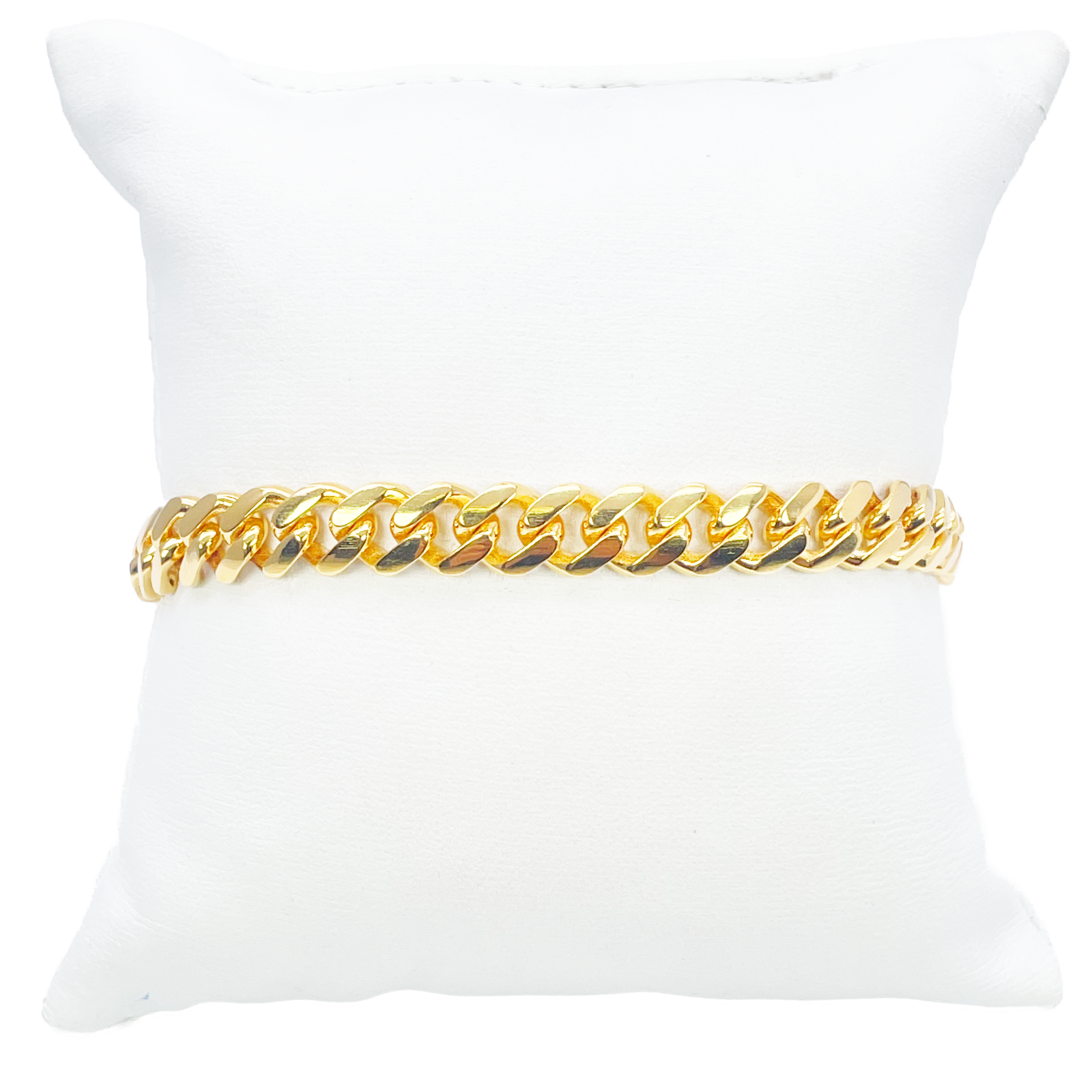 22ct Gold Cuban Bracelet Curb Link Lightweight 8 Inches 7.6mm Wide 