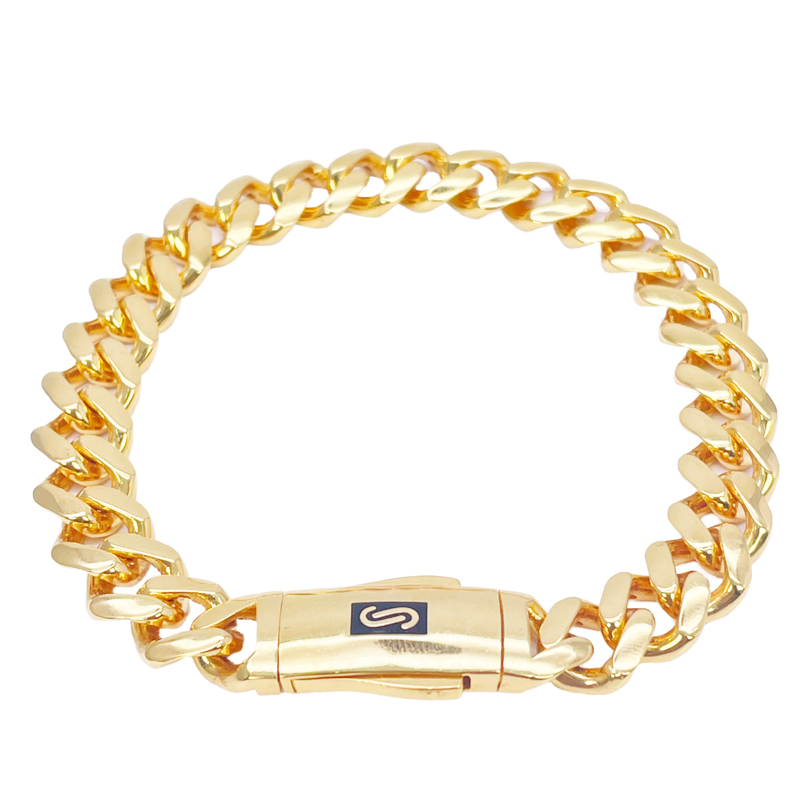 22ct Gold Cuban Bracelet Curb Link Lightweight 8 Inches 9.5 mm Wide 