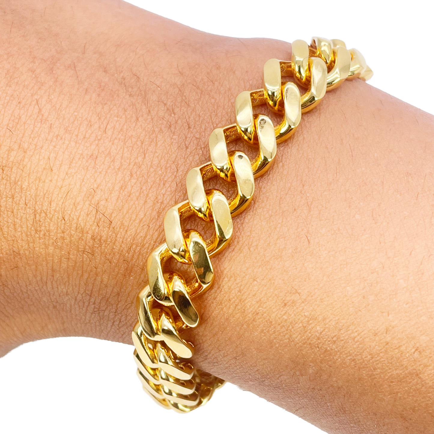 22ct Gold Cuban Bracelet Curb Link Lightweight 8 Inches 9.5 mm Wide 