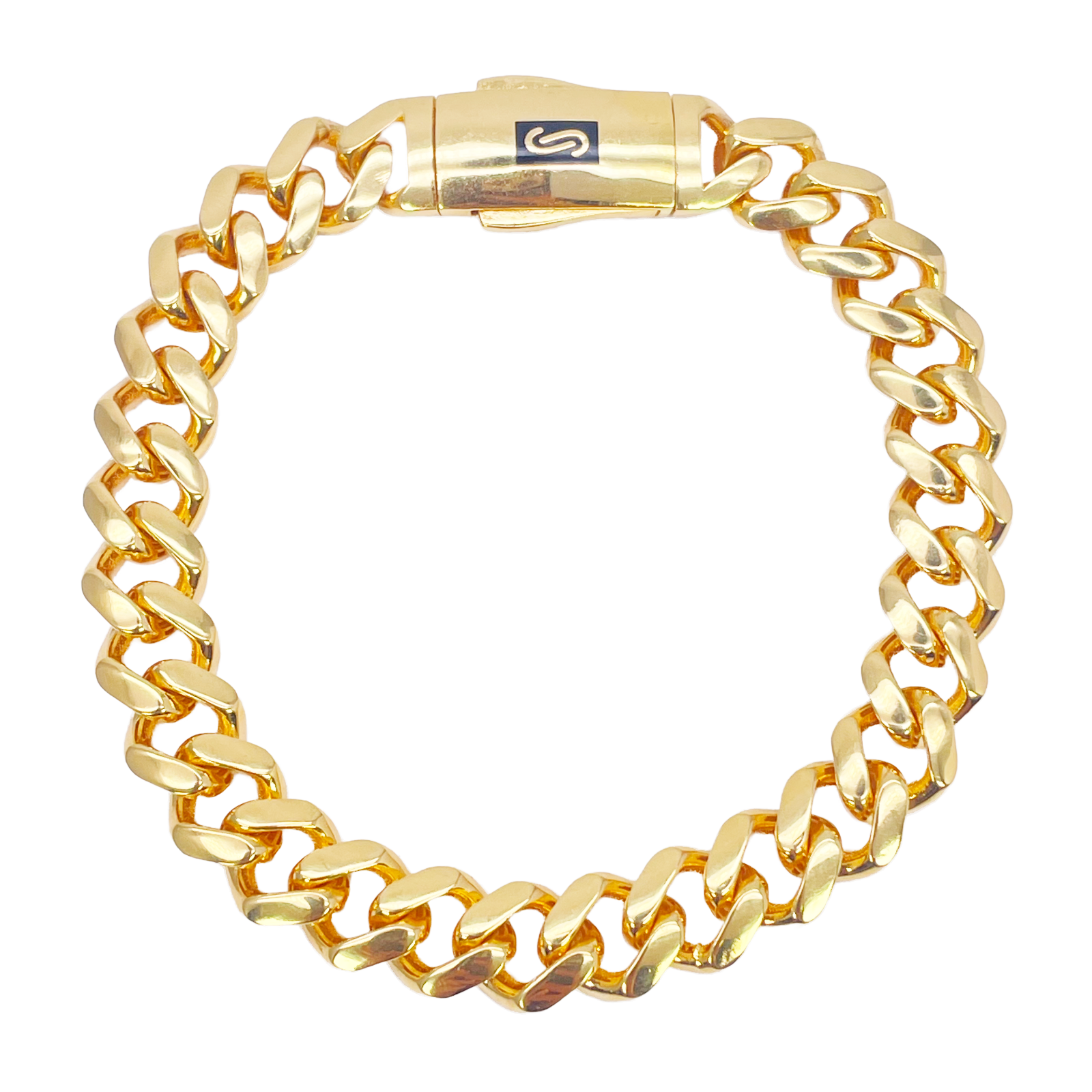 22ct Gold Cuban Bracelet Curb Link Lightweight 8 Inches 9.5 mm Wide 