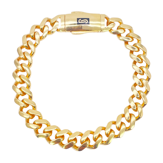 22ct Gold Cuban Bracelet Curb Link Lightweight 8 Inches 9.5 mm Wide 