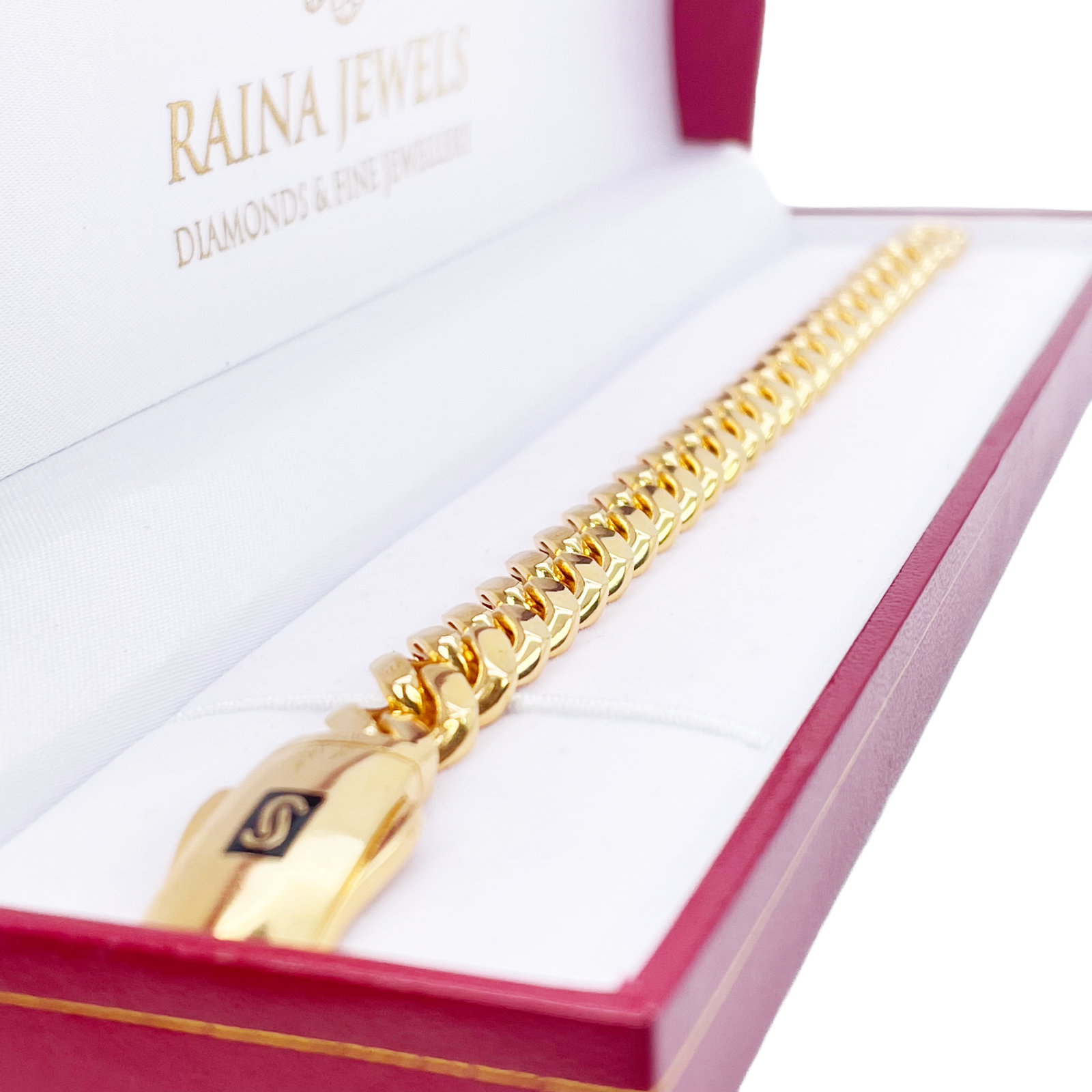22ct Gold Cuban Bracelet Curb Link Lightweight 8 Inches 9.5 mm Wide 