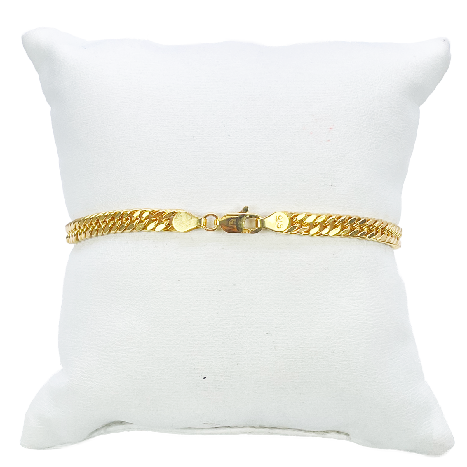 22ct Gold Curb Bracelet High Polished Lightweight 8.5 Inches 4.5mm Wide 