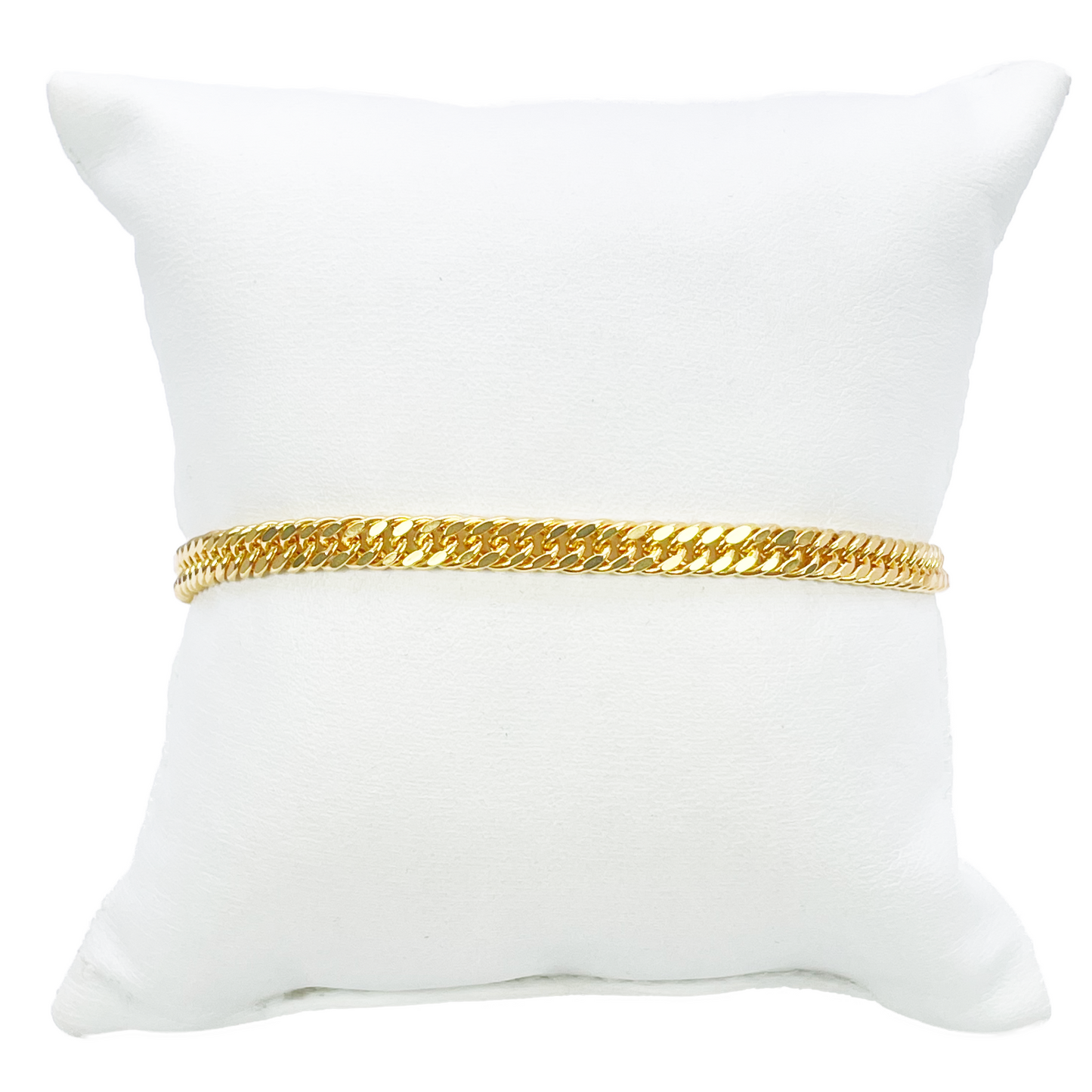 22ct Gold Curb Bracelet High Polished Lightweight 8.5 Inches 4.5mm Wide 