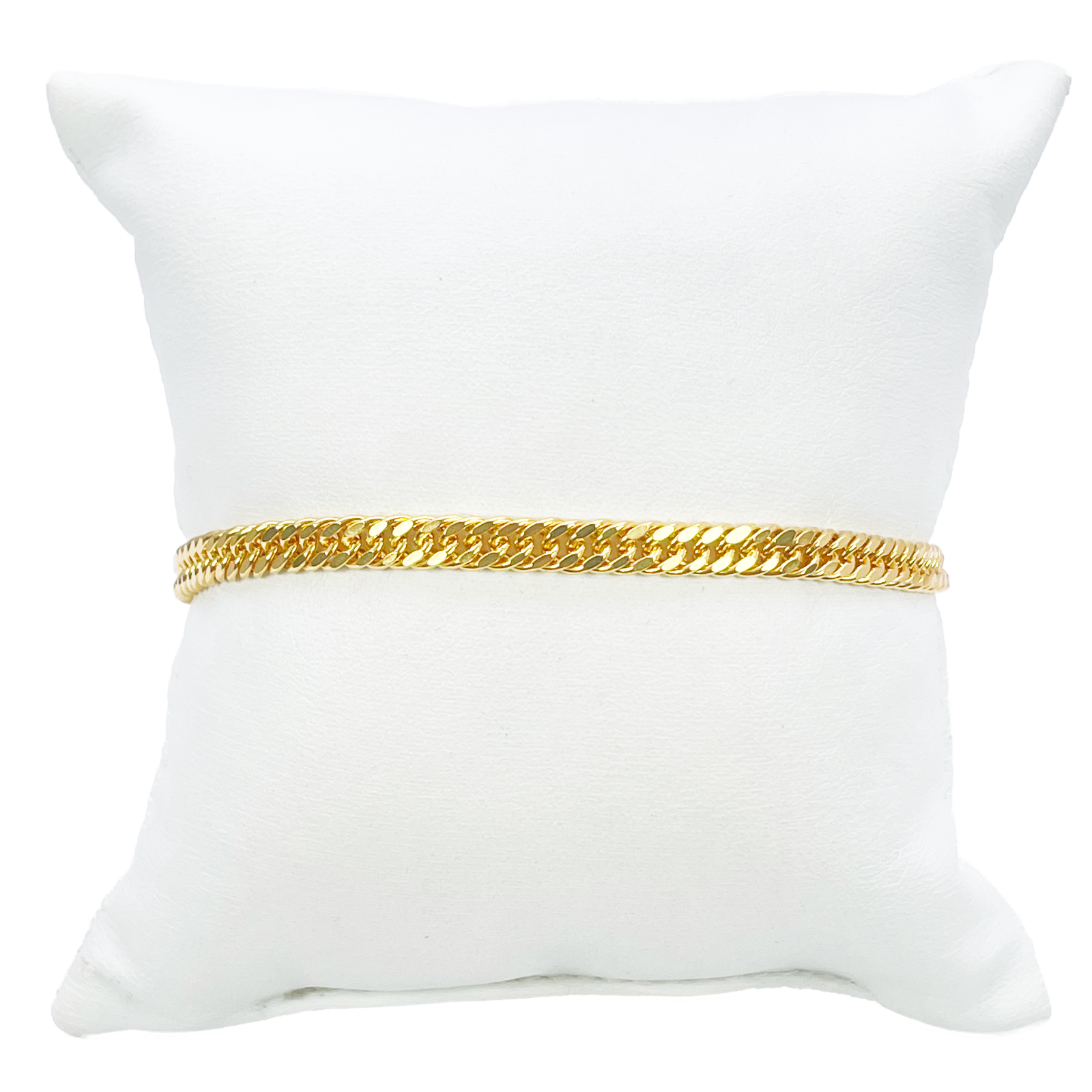 22ct Gold Curb Bracelet High Polished Lightweight 8.5 Inches 4.5mm Wide 