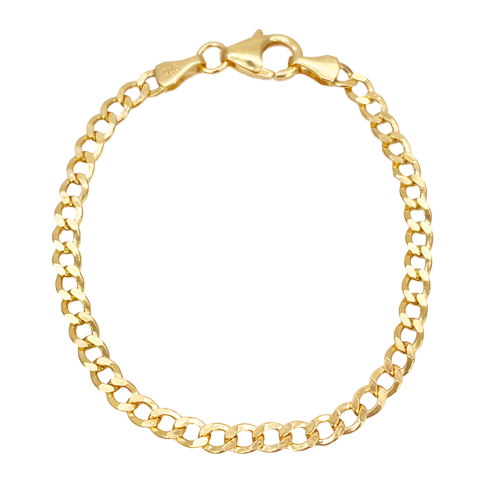 22ct Gold Kids Bracelet Curb link 5.7 Inches 3.4mm Width 