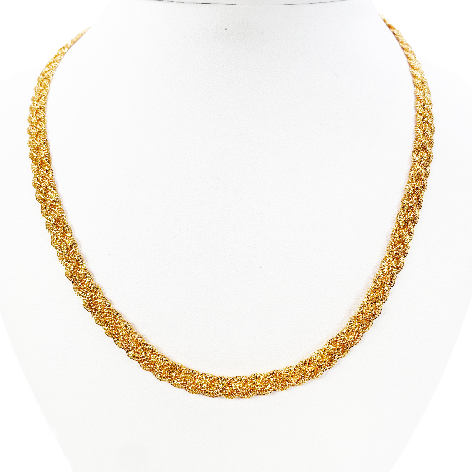 22ct Gold Braided Necklace Filigree 18.5 inches 6.5mm Width 