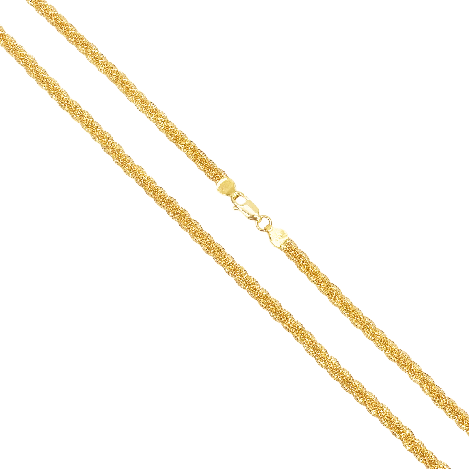 22ct Gold Braided Necklace Filigree 18.5 inches 6.5mm Width 