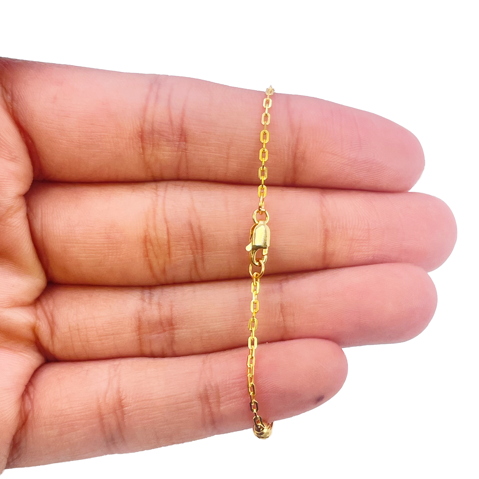 22ct Gold Baby Bracelet Four Diamond Cut Beads & Cable link Chain 5 Inches 