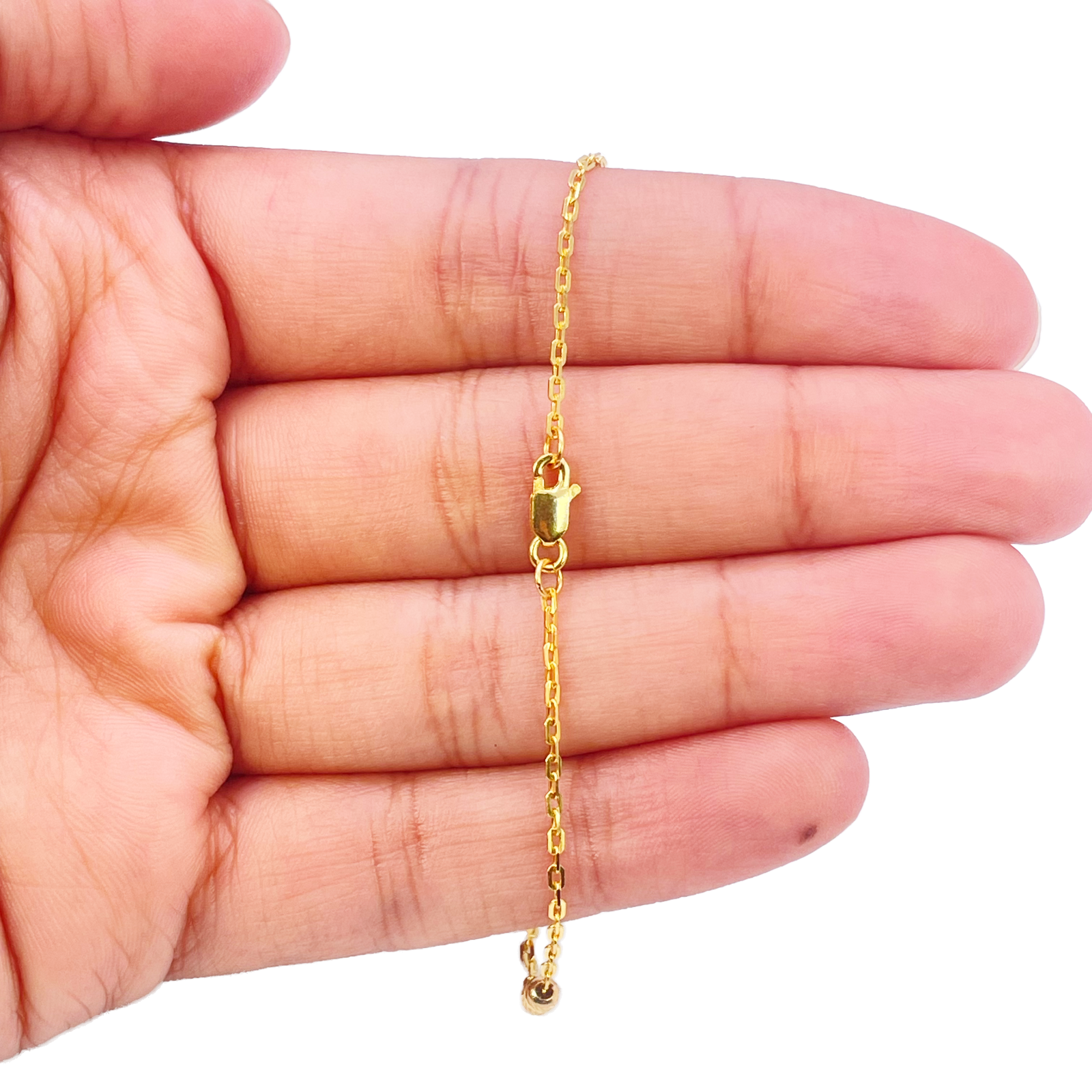 22ct Gold Beaded Bracelet Diamond Cut Cable Chain 7 Inches 2.8mm Width 