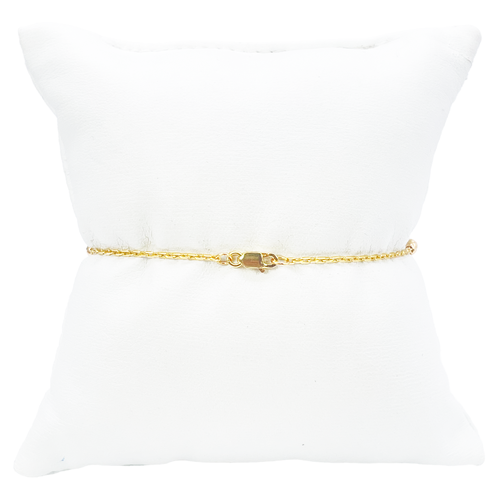22ct Gold Beaded Bracelet Six Diamond Cut Beads Cable Chain 7 Inches 2.9mm Width 