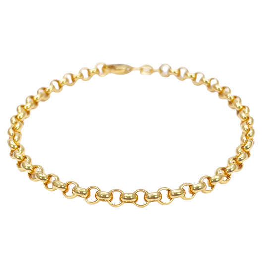 22ct Gold Rolo Bracelet High Polished Lightweight 7.5 Inches 4.9mm 