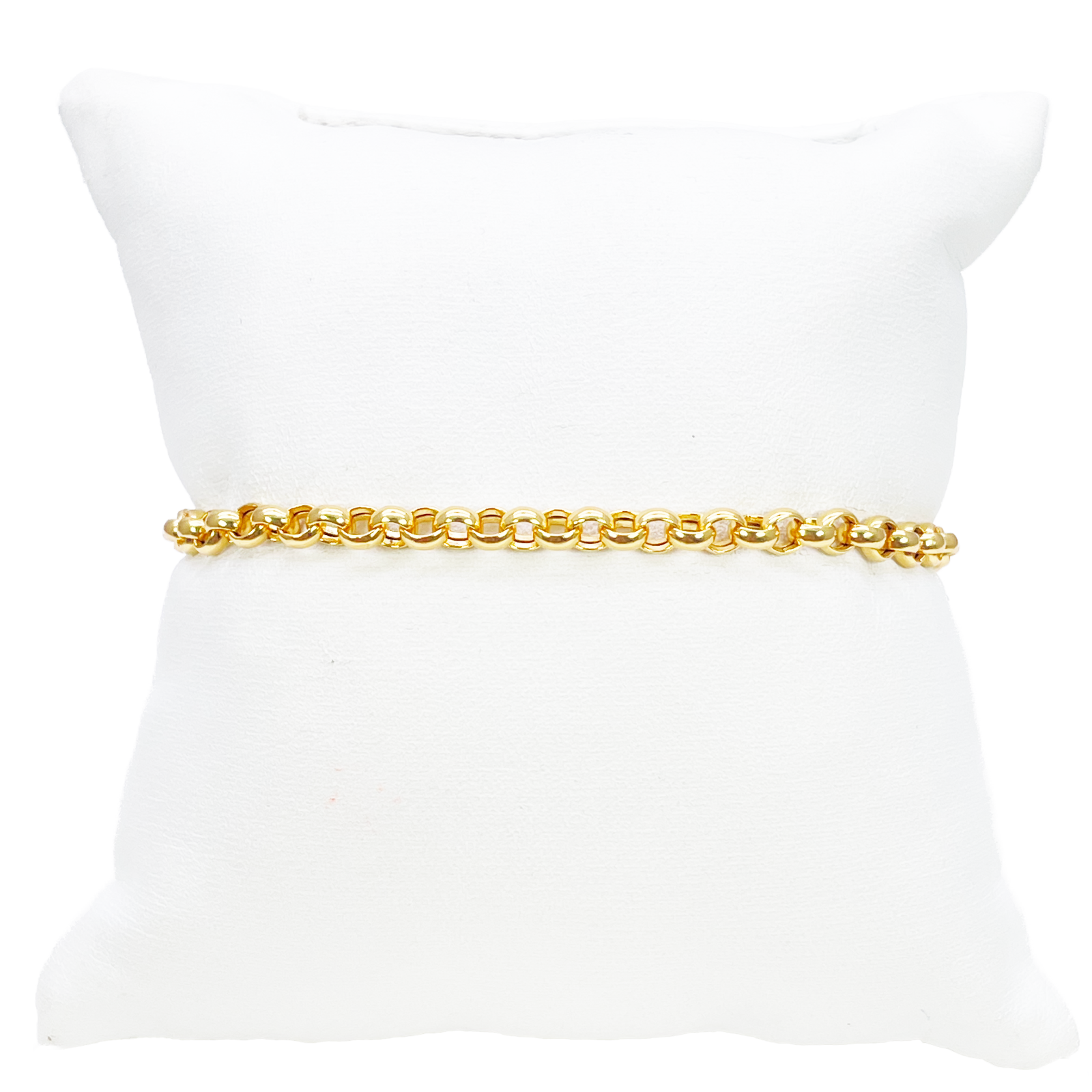 22ct Gold Rolo Bracelet High Polished Lightweight 7.5 Inches 3.9mm 