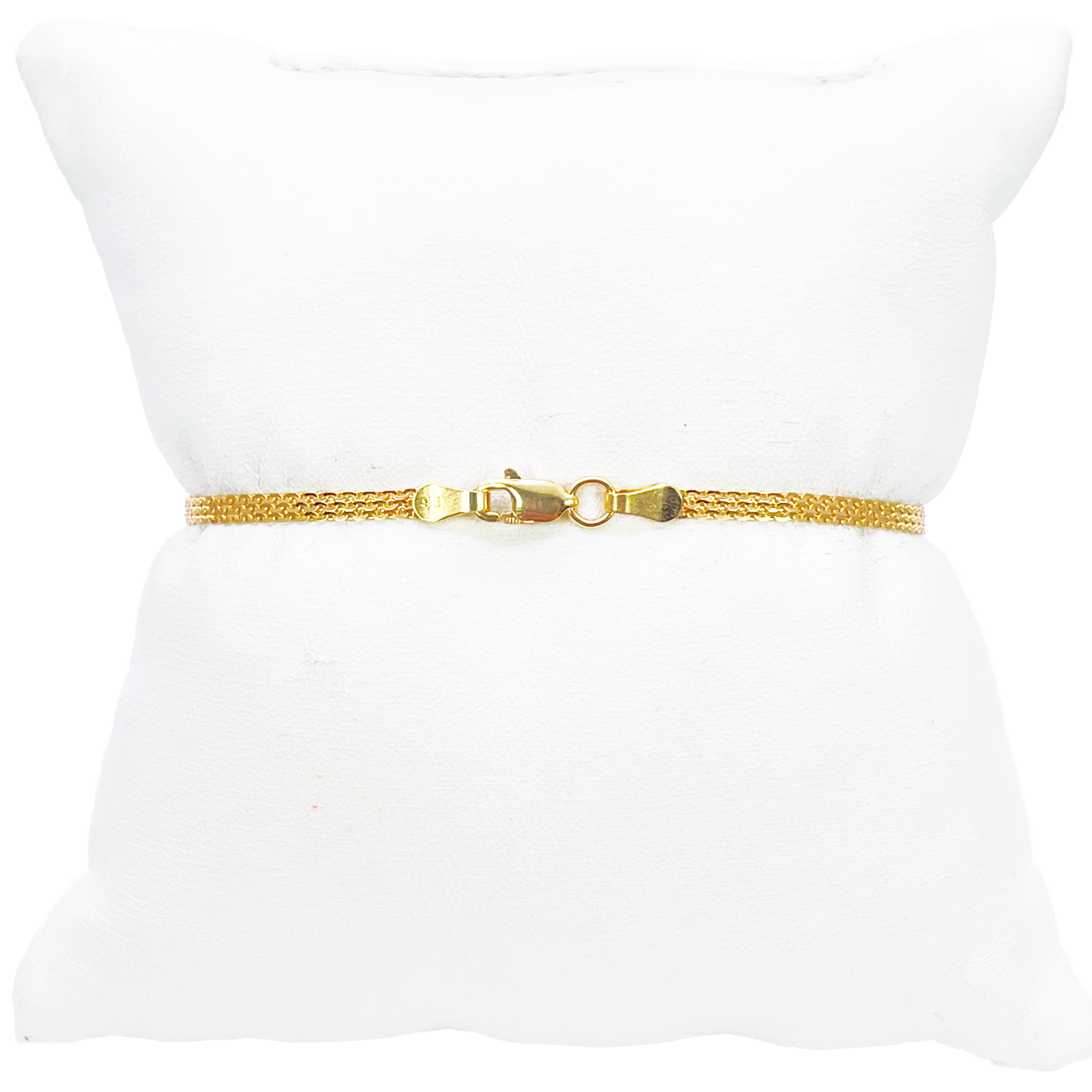 22ct Yellow Gold Flat High Polished Minimalist Bracelet 7 inches 2.3mm Wide 