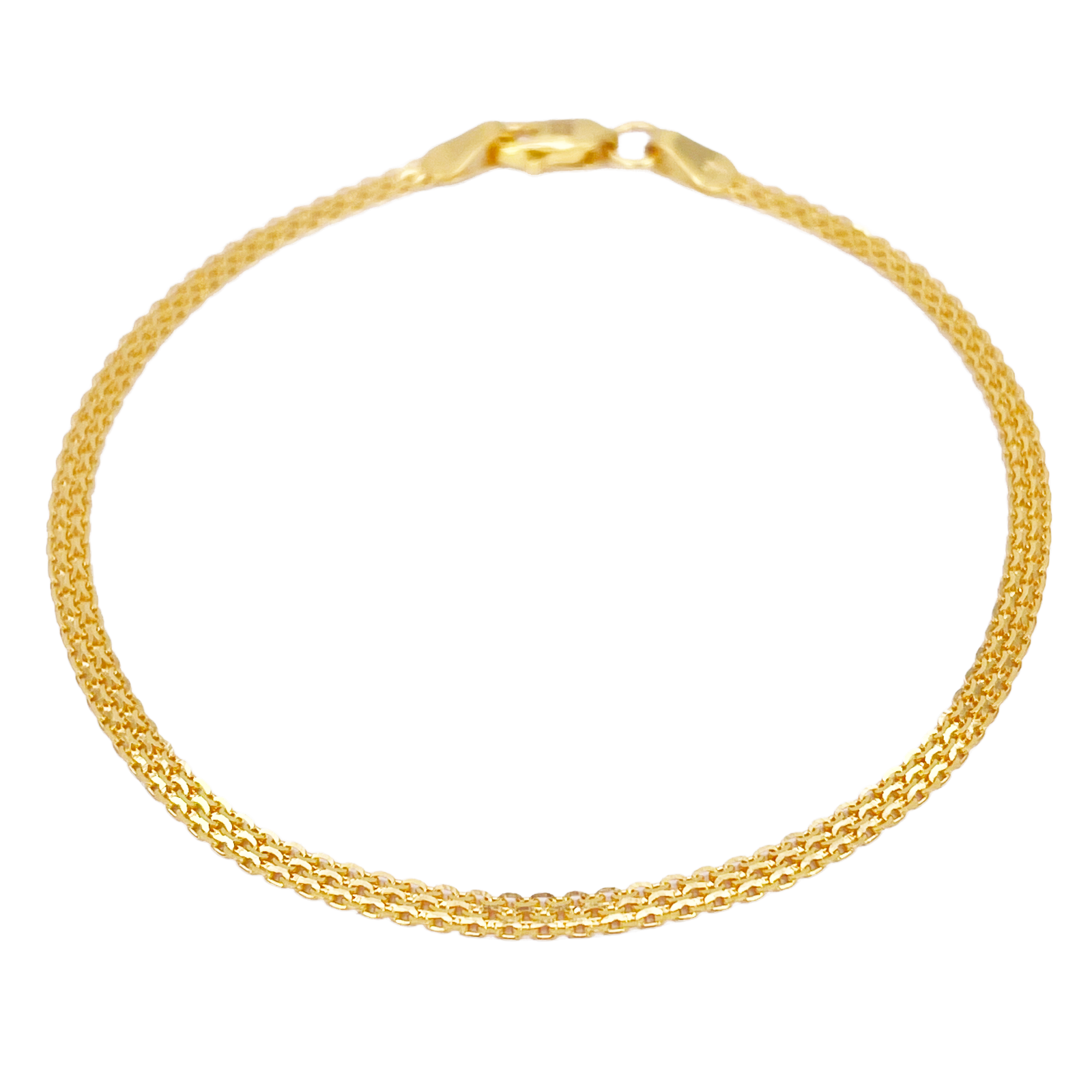 22ct Yellow Gold Flat High Polished Minimalist Bracelet 7 inches 2.3mm Wide 