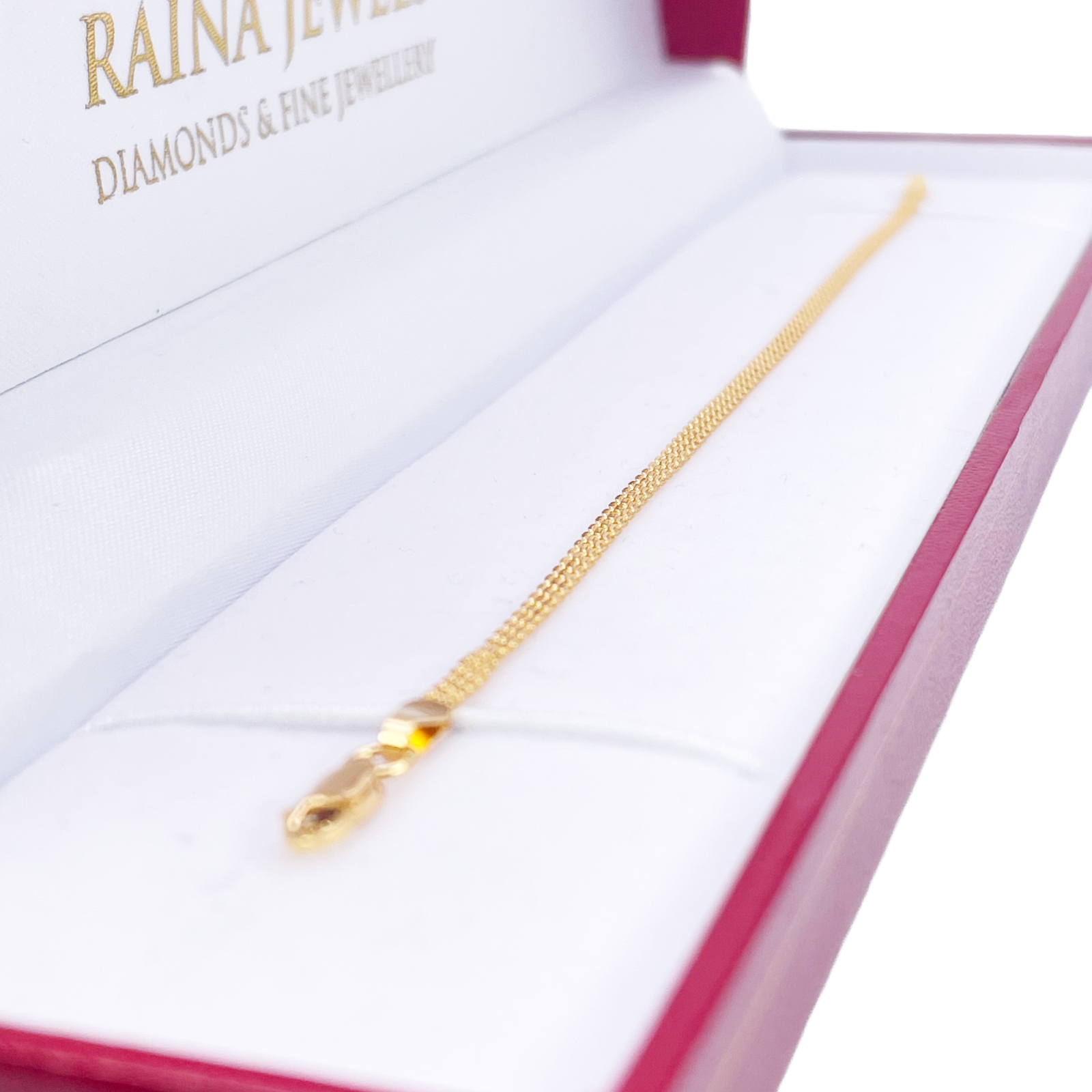 22ct Yellow Gold Flat High Polished Minimalist Bracelet 7 inches 2.3mm Wide 