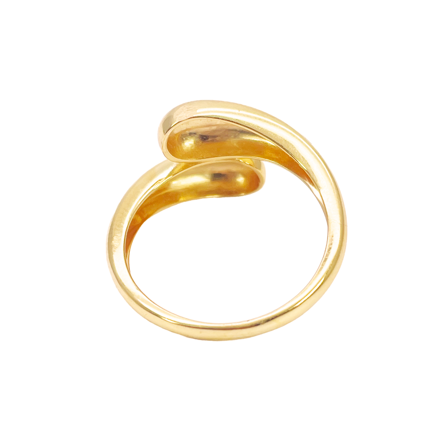 22ct Gold Teardrop Crossover Ring High Polished Ladies Ring 