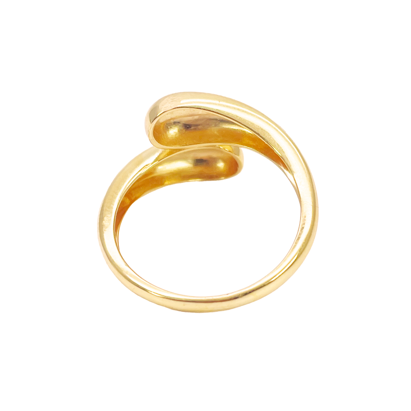 22ct Gold Teardrop Crossover Ring High Polished Ladies Ring 